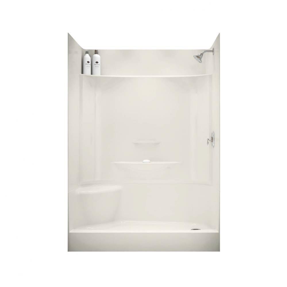 KDS 59.75 in. x 30 in. x 80.125 in. 4-piece Shower with No Seat, Center Drain in Biscuit