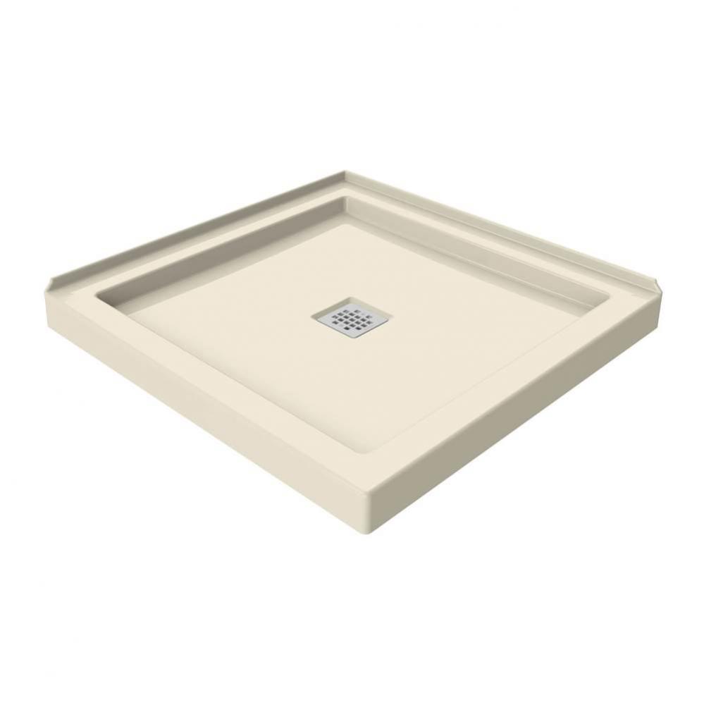 B3 Base 3636 Square Drain Corner Installation Bone / Natural