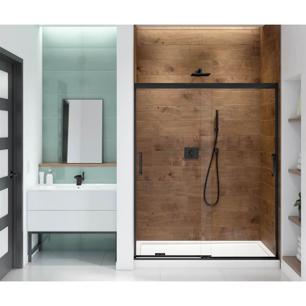 Incognito 70 56-59 x 70 1/2 in. 6 mm Sliding Shower Door for Alcove Installation with Clear glass