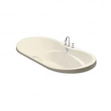 Maax 102757-094-004-100 - Living 7242 Acrylic Drop-in Center Drain Combined Hydromax & Aerofeel Bathtub in Bone