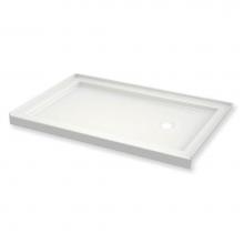 Maax 410004-501-001-002 - B3Round 6030 Acrylic Alcove Shower Base in White with Right-Hand Drain