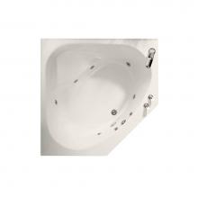 Maax 100054-003-007-000 - Tandem II 6060 Acrylic Corner Center Drain Whirlpool Bathtub in Biscuit