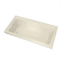 Maax 106213-000-004-104 - Pose 7242 IF Acrylic Alcove Right-Hand Drain Bathtub in Bone