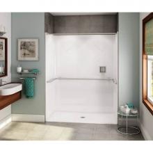 Maax 106036-000-002-102 - OPS-6030 - ADA U-Bar AcrylX Alcove Center Drain One-Piece Shower in White