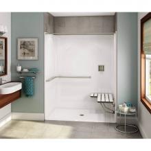 Maax 106043-000-002-104 - OPS-6036 - ADA Grab Bar and Seat AcrylX Alcove Center Drain One-Piece Shower in White