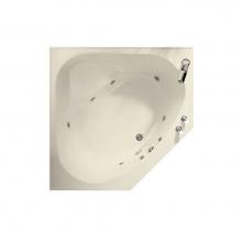 Maax 100054-003-004-000 - Tandem II 6060 Acrylic Corner Center Drain Whirlpool Bathtub in Bone