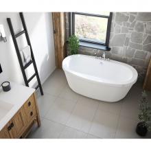 Maax 105359-000-001-101 - Jazz F 66 x 36 Acrylic Freestanding Center Drain Bathtub in White with White Skirt