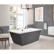 Maax 105742-000-001-104 - Optik 6636 F Acrylic Freestanding Center Drain Bathtub in White with Thunder Grey Skirt