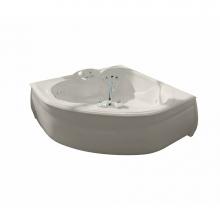 Maax 100041-055-007 - Kashmir 59.75 in. x 59.75 in. Corner Bathtub with Aerofeel System Center Drain in Biscuit