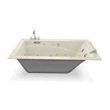 Maax 101269-L-055-004 - Optik 6636 Acrylic Alcove Left-Hand Drain Aerofeel Bathtub in Bone