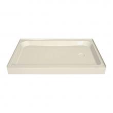 Maax 105056-L-000-004 - MAAX 59.75 in. x 32.125 in. x 6.125 in. Rectangular Alcove Shower Base with Left Drain in Bone