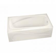 Maax 105231-R-091-007 - Santorini 60 in. x 32 in. Alcove Bathtub with 10 microjets System Right Drain in Biscuit