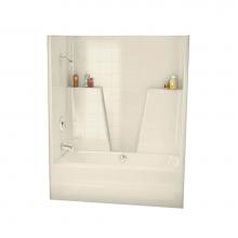 Maax 140002-003-004 - BGT6034C 60 in. x 34 in. x 73.75 in. 1-piece Tub Shower with Whirlpool Center Drain in Bone