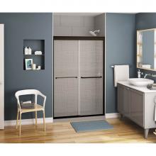 Maax 135663-988-172-000 - Aura 43-47 in. x 71 in. Bypass Alcove Shower Door with Linen Glass in Dark Bronze