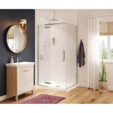 Maax 137302-900-084-000 - Hana Rectangular 34 in. x 42 in. x 75 in. Pivot Corner Shower Door with Clear Glass in Chrome