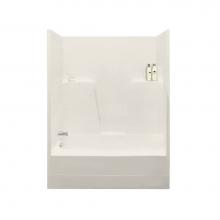 Maax 140107-L-000-007 - TSTEA60 60 in. x 34 in. x 78 in. 1-piece Tub Shower with Left Drain in Biscuit