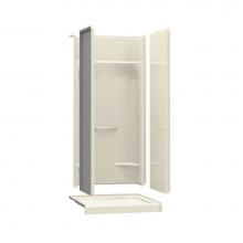 Maax 145025-000-004 - KDS AFR 35.875 in. x 36 in. x 79.5 in. 4-piece Shower with No Seat, Center Drain in Bone