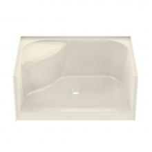 Maax 145032-L-000-004 - SPS 47.875 in. x 33.625 in. x 20.125 in. Rectangular Alcove Shower Base with Left Seat, Center Dra