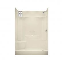 Maax 145036-R-000-004 - KDS 59.75 in. x 30 in. x 80.125 in. 4-piece Shower with Right Seat, Left Drain in Bone