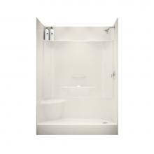 Maax 145037-L-000-007 - KDS AFR 59.75 in. x 30 in. x 82.25 in. 4-piece Shower with Left Seat, Right Drain in Biscuit