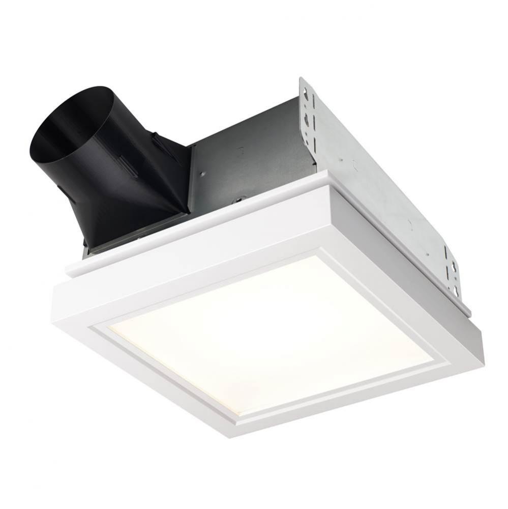 110 CFM Decorative Bathroom Exhaust Fan with LED Light and White Trim, ENERGY STAR&#xae; certified