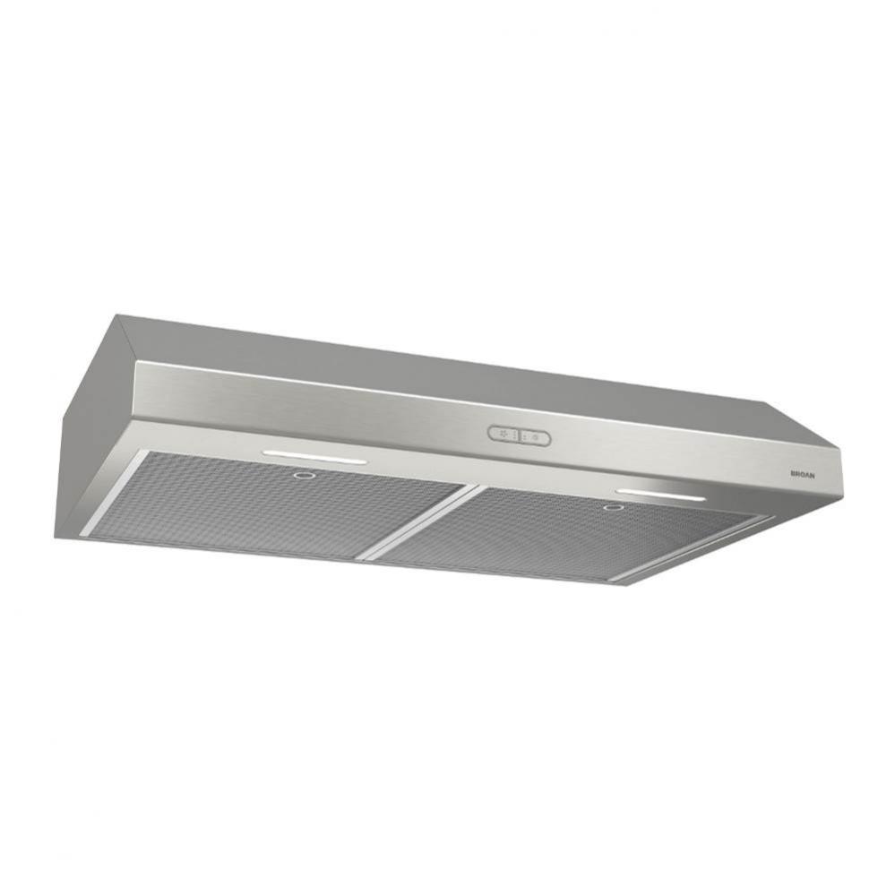 Glacier 36-Inch Convertible Under-Cabinet Range Hood, 375 Max Blower CFM, Stainless Steel