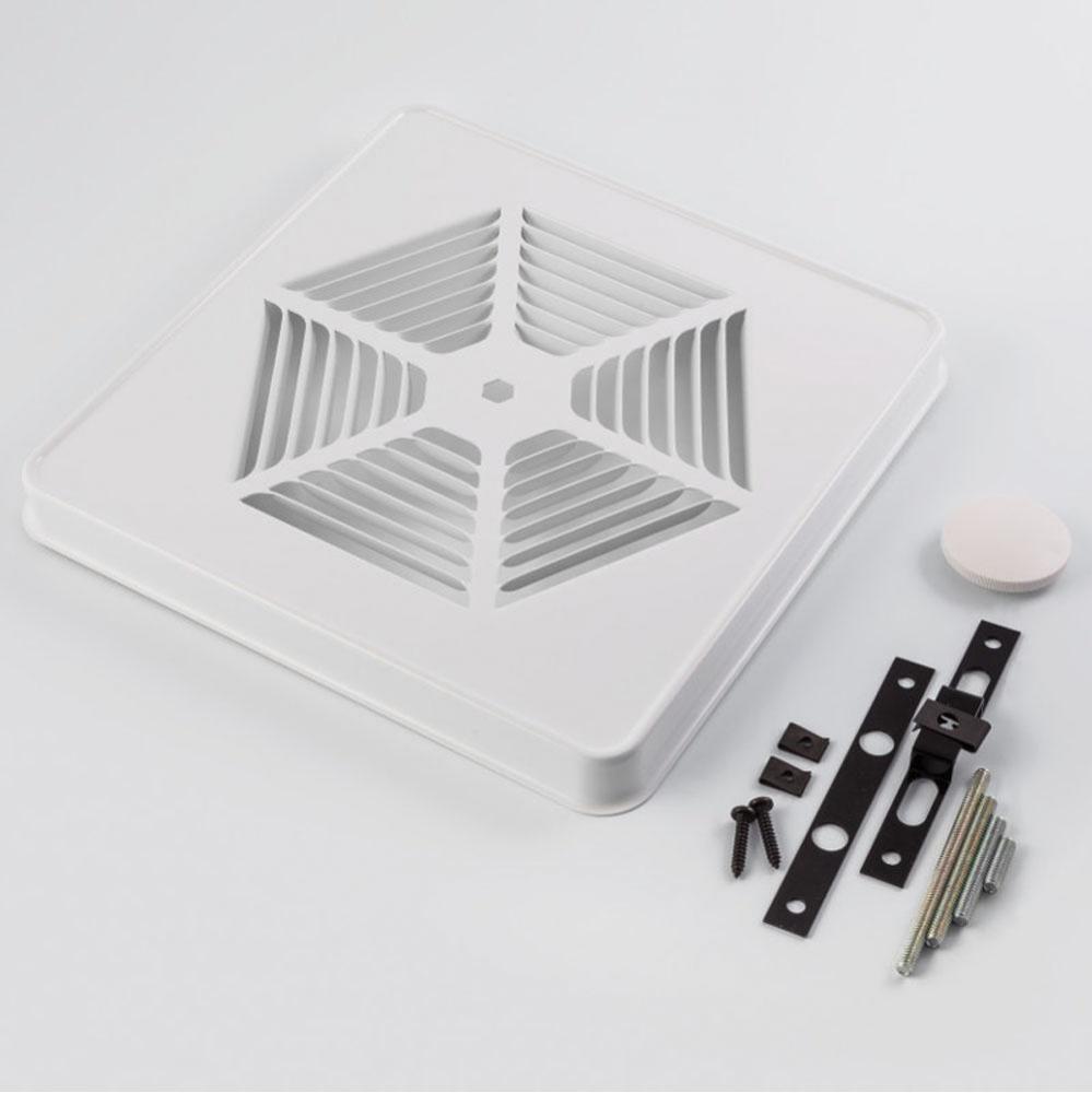 White Painted Steel Metal Grille Kit for 8&apos;&apos; fan units without switch hole