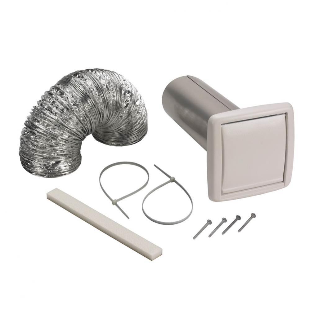 Broan-NuTone&#xae; Wall Vent Kit for 3&apos;&apos; or 4&apos;&apos; Round Duct with Backdraft Damp