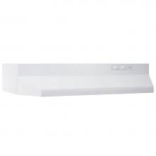 Broan Nutone BUEZ024WW - 24-Inch Ducted Under-Cabinet Range Hood w/ Easy Install System, 210 Max Blower CFM, White