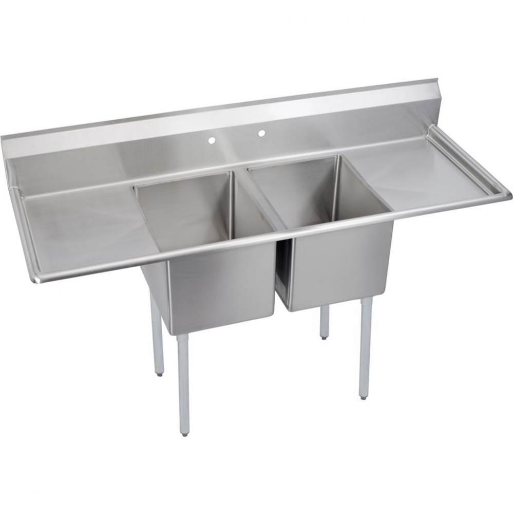 Dependabilt Stainless Steel 86&apos;&apos; x 23-13/16&apos;&apos; x 44-3/4&apos;&apos; 16 Gauge Tw