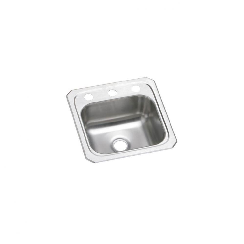 Celebrity Stainless Steel 15&apos;&apos; x 15&apos;&apos; x 6-1/8&apos;&apos;, 1-Hole Single Bowl