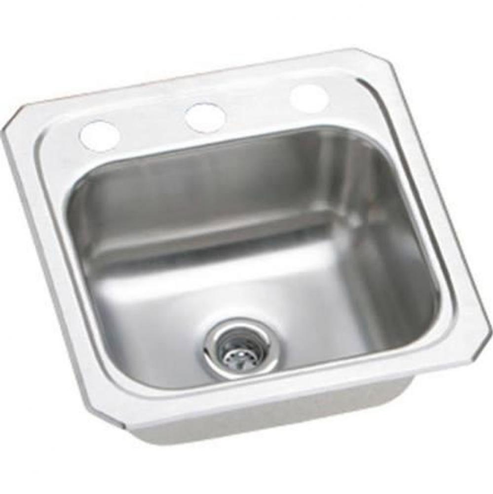 20 Gauge 15&apos;&apos; X 15&apos;&apos; X 6.125&apos;&apos; Single Bowl Sink