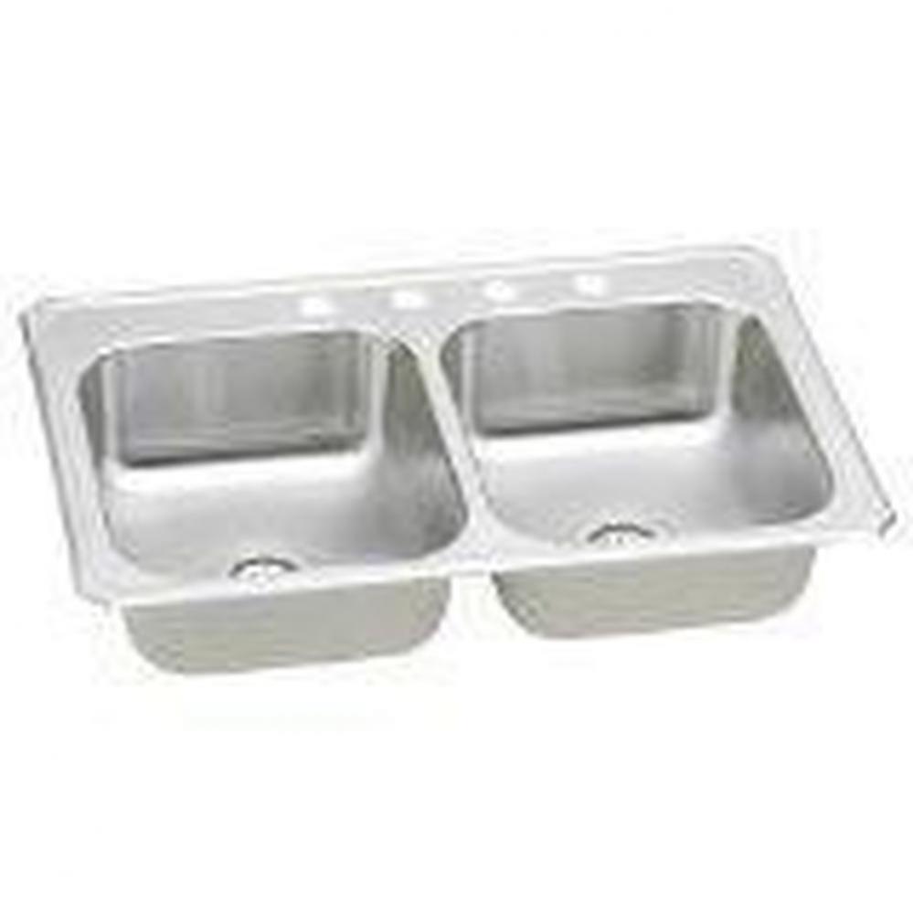 20 Gauge 33&apos;&apos; X 22&apos;&apos; X 7&apos;&apos; Double Bowl Kitchen Sink