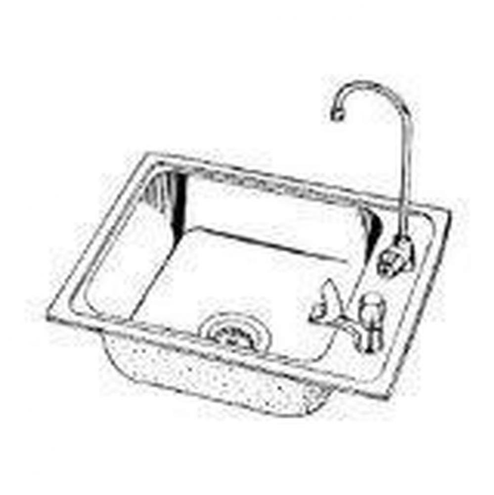 18 Gauge 22&apos;&apos; X 17&apos;&apos; X 6&apos;&apos; Single Bowl Sink