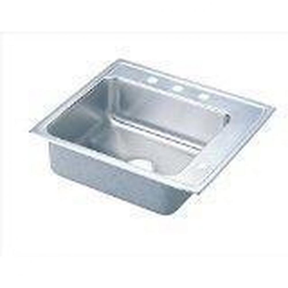 18 Gauge 25&apos;&apos; X 22&apos;&apos; X 5.5&apos;&apos; Single Bowl Sink