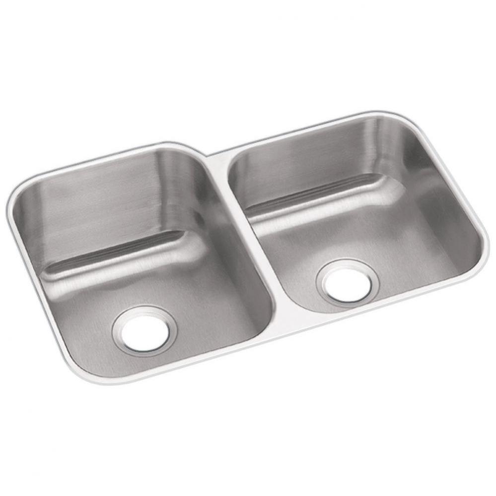 Dayton Stainless Steel 31-3/4&apos;&apos; x 20-1/2&apos;&apos; x 10&apos;&apos;, 60/40 Double Bowl