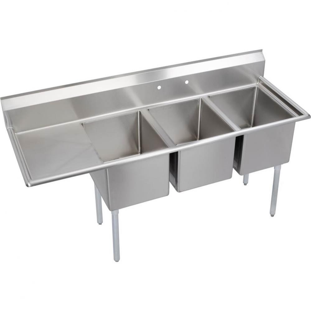 Dependabilt Stainless Steel 72-1/2&apos;&apos; x 25-13/16&apos;&apos; x 43-3/4&apos;&apos; 18 Gaug