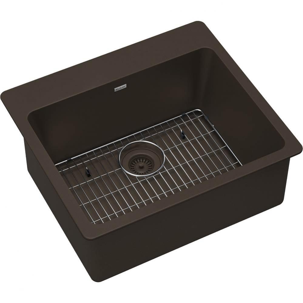 Quartz Classic 25&apos;&apos; x 22&apos;&apos; x 9-1/2&apos;&apos;, Single Bowl Drop-in Sink Kit,