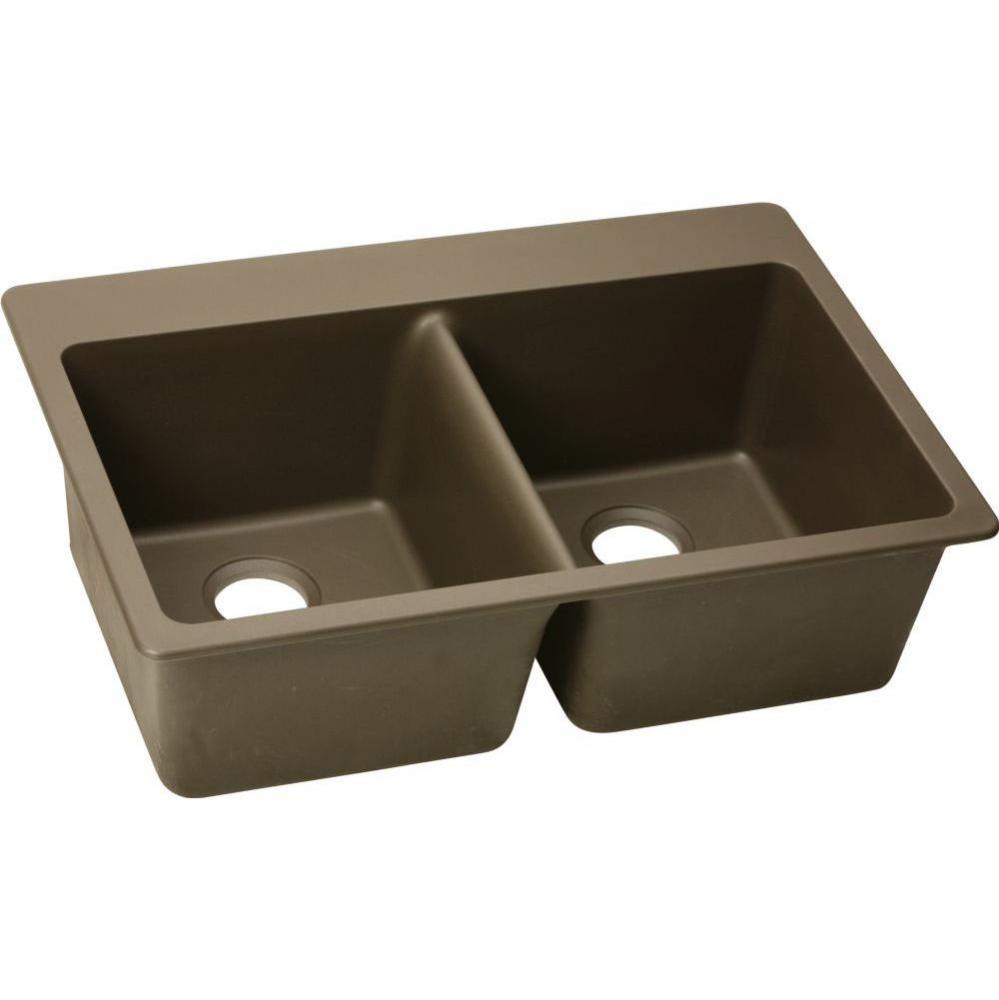 Quartz Classic 33&apos;&apos; x 22&apos;&apos; x 9-1/2&apos;&apos;, Equal Double Bowl Drop-in Sink