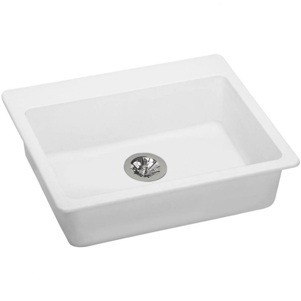 Quartz Classic 25&apos;&apos; x 22&apos;&apos; x 5-1/2&apos;&apos;, Single Bowl Drop-in ADA Sink w