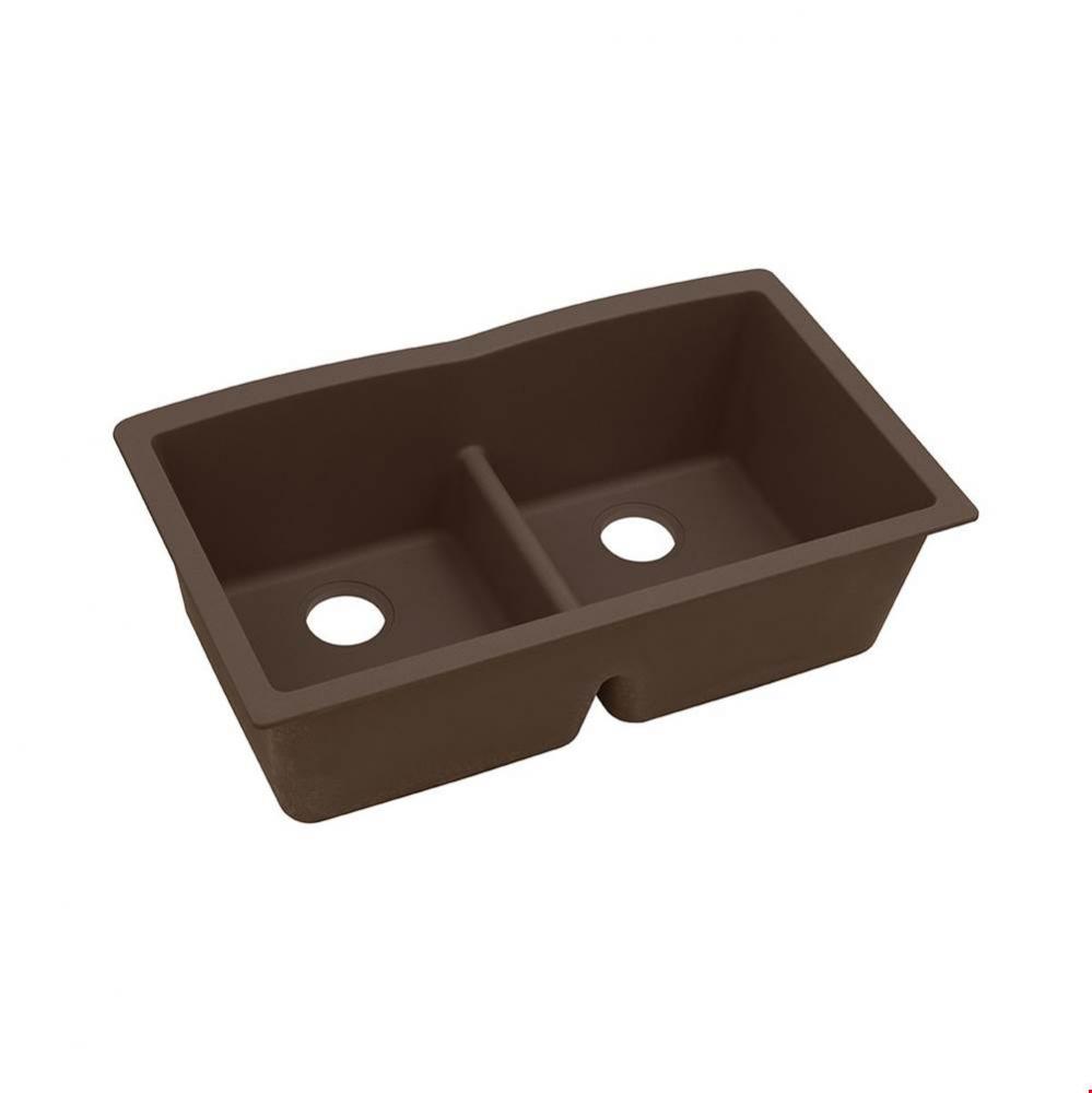 Quartz Classic 33&apos;&apos; x 19&apos;&apos; x 10&apos;&apos;, Equal Double Bowl Undermount Sink