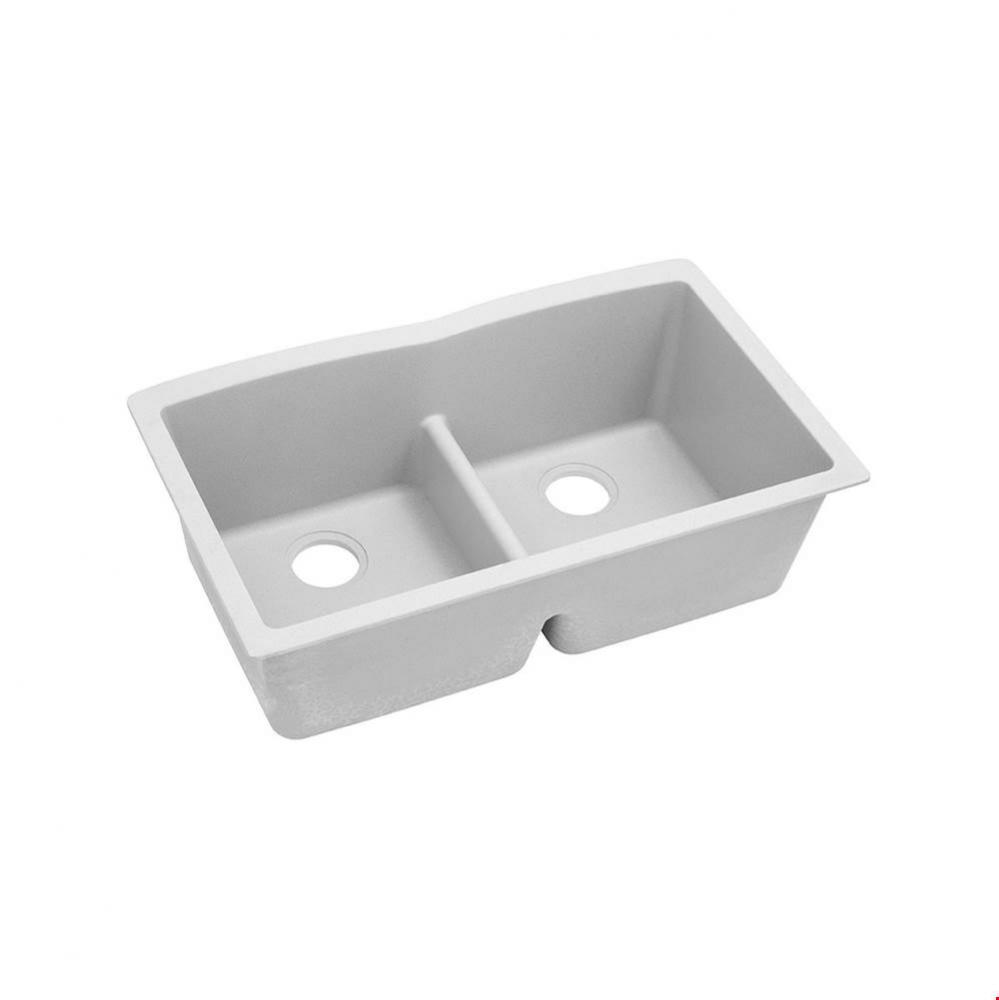 Quartz Classic 33&apos;&apos; x 19&apos;&apos; x 10&apos;&apos;, Equal Double Bowl Undermount Sink