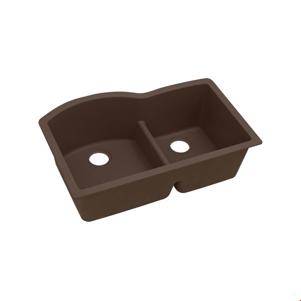 Quartz Classic 33&apos;&apos; x 22&apos;&apos; x 10&apos;&apos;, Offset 60/40 Double Bowl Undermou