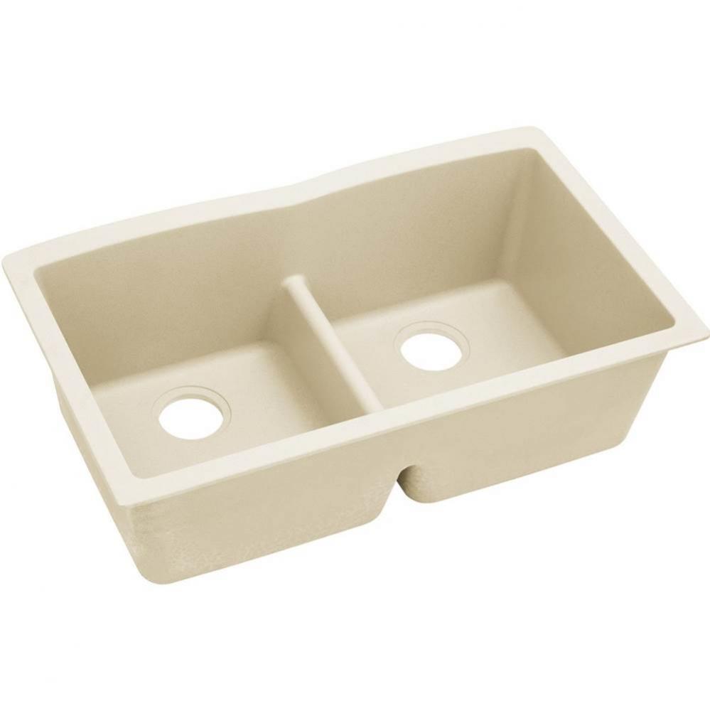 Elkay Quartz Luxe 33&apos;&apos; x 19&apos;&apos; x 10&apos;&apos;, Equal Double Bowl Undermount S