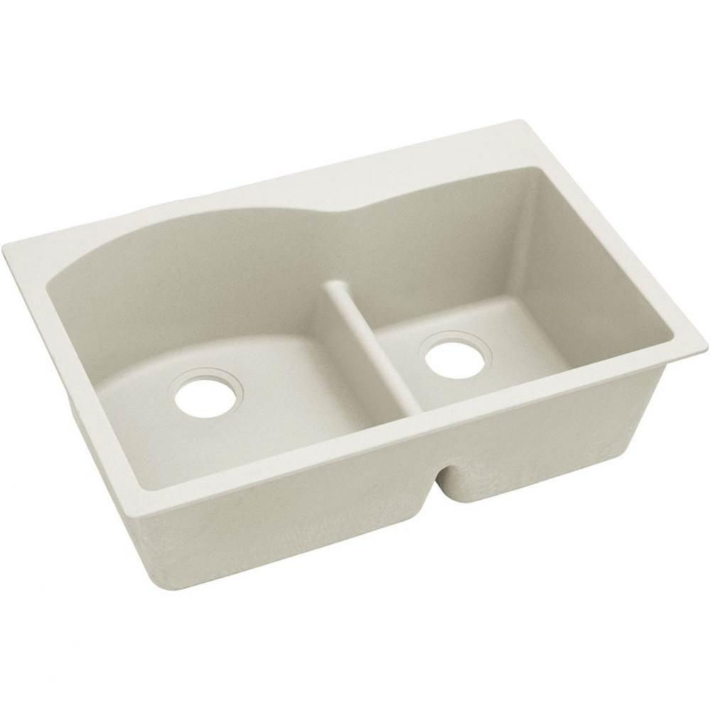 Elkay Quartz Luxe 33&apos;&apos; x 22&apos;&apos; x 10&apos;&apos;, Offset 60/40 Double Bowl Drop-