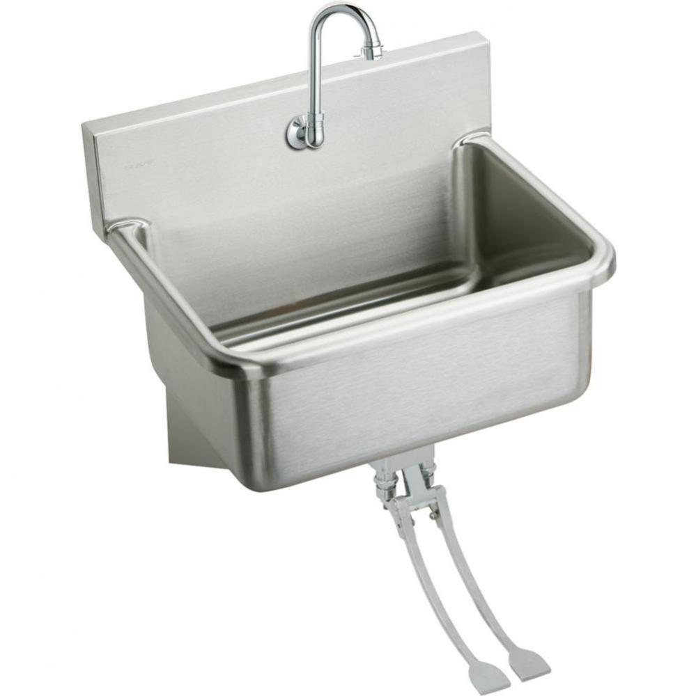 Stainless Steel 31&apos;&apos; x 19.5&apos;&apos; x 10-1/2&apos;&apos;, Wall Hung Single Bowl Hand