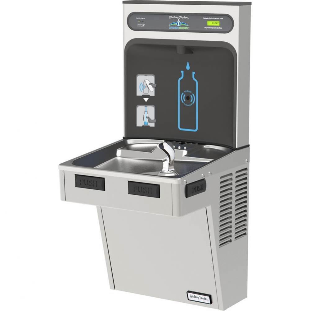 Halsey Taylor HydroBoost Bottle Filling Station &amp; Single ADA Cooler, Filtered 8 GPH Stainless