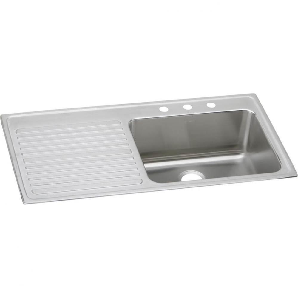 Lustertone Classic Stainless Steel 43&apos;&apos; x 22&apos;&apos; x 10&apos;&apos;, Single Bowl D