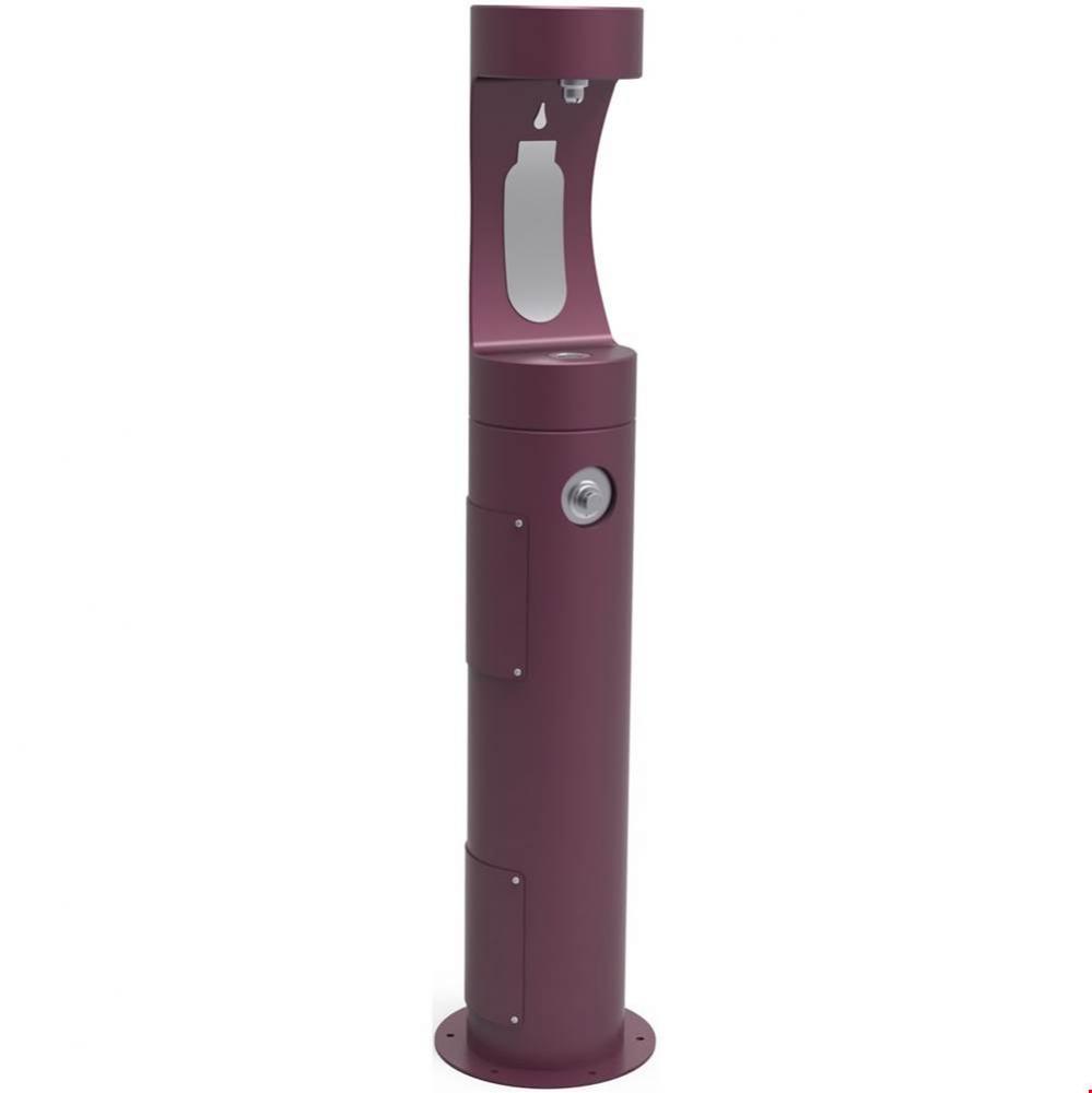 Outdoor ezH2O Bottle Filling Station Pedestal, Non-Filtered Non-Refrigerated Freeze Resistant Purp