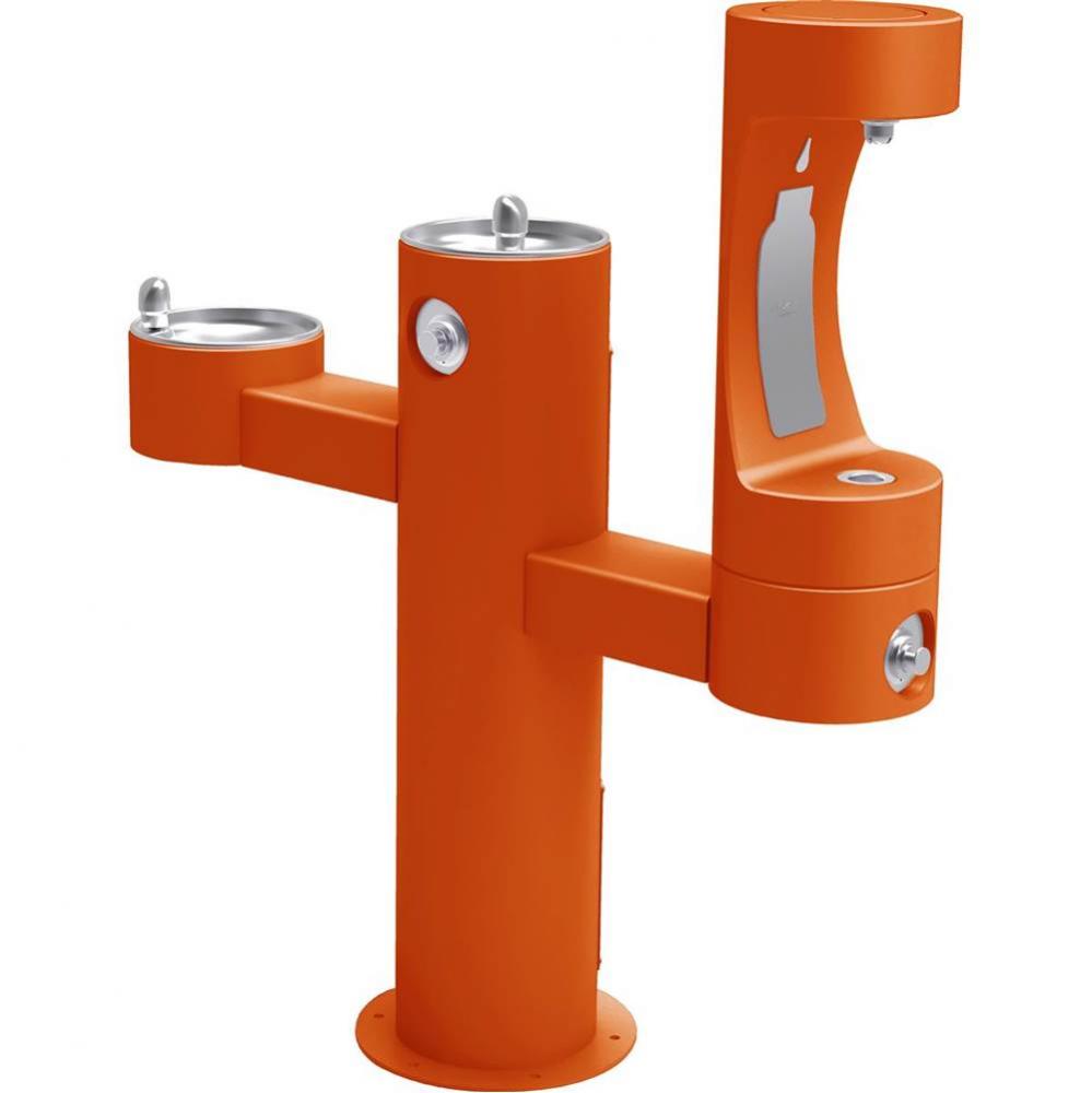 Outdoor ezH2O Lower Bottle Filling Station Tri-Level Pedestal, Non-Filtered Non-Refrigerated FR Or